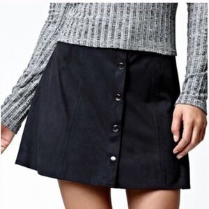 Kendall And Kylie Black Faux Suede Button Up Skirt, Size L